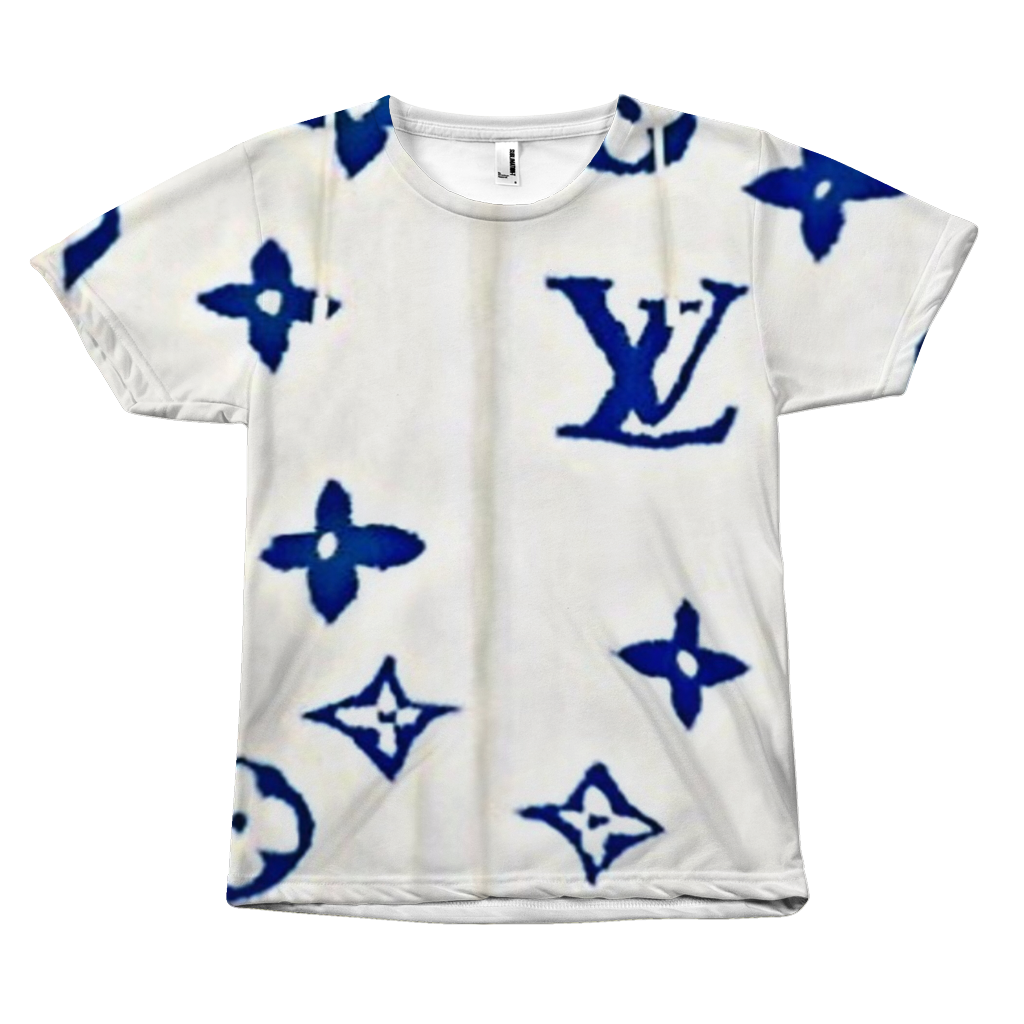 Louis Vuitton Designer Inspired white & blue Tshirt